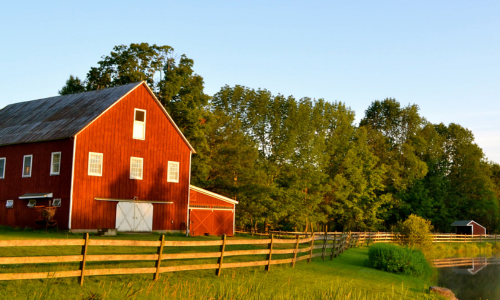 Barn sunset