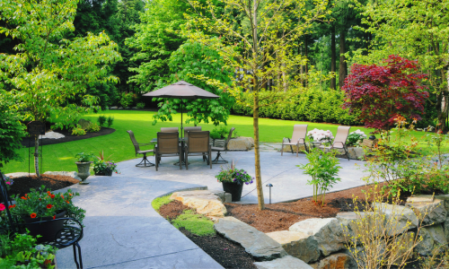 Landscaped yard