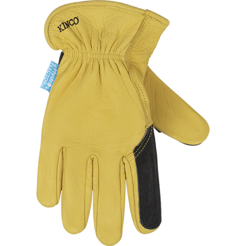 Kinco Hydroflector™ Water-Resistant Premium Grain Buffalo Driver With Double-Palm Glove (Golden Extra Large)