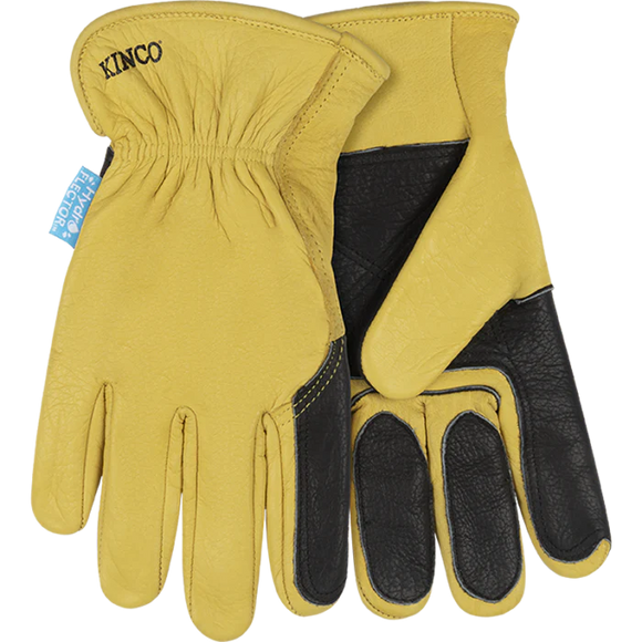 Kinco Hydroflector™ Water-Resistant Premium Grain Buffalo Driver With Double-Palm Glove